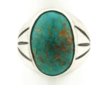 Navajo Ring .925 Silver Turquoise Mountain Native American Artist C.80's