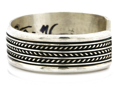 Women's Navajo Bracelet .925 Silver Handmade Signed Tom Hawk C.1980's