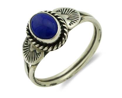 Navajo Ring 925 Silver Natural Royal Blue Lapis Lazuli Native Artist C.80's