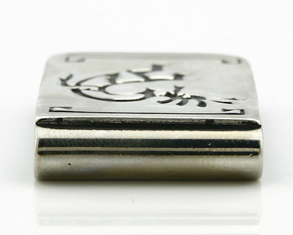 Navajo Money Clip .925 Silver & Nickle Hand Stamped Artist Native C.80's-90's