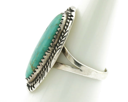 Navajo Ring .925 Silver Kingman Turquoise Native American Artist C.80's