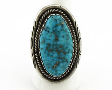 Navajo Ring 925 Silver Natural Mined Morenci Turquoise Signed Platero C.80's