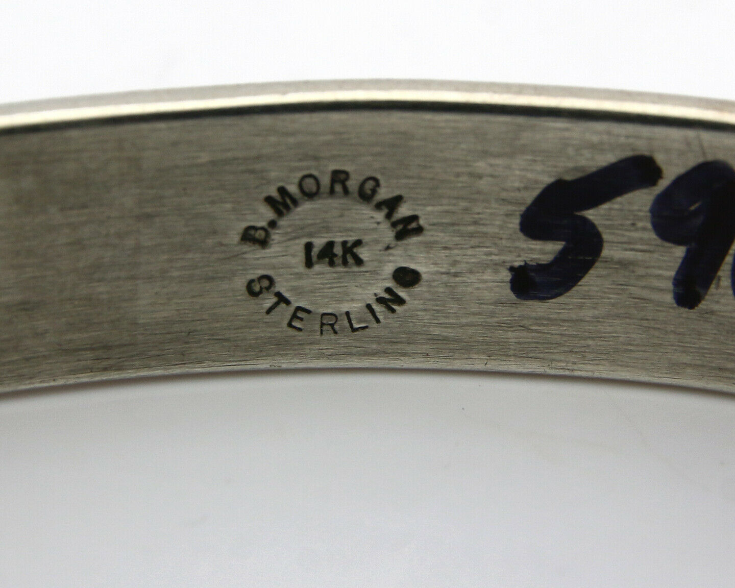 Navajo Bracelet SOLID .925 Silver & 12K Gold Filled Signed B Morgan C.80's