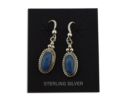 Navajo Earrings 925 Silver Natural Royal Blue Lapis Native American Artist C90s