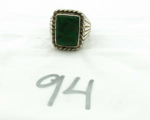 Navajo Ring .925 Silver Cripple Creek Turquoise Artist Signed Montoya C.80's