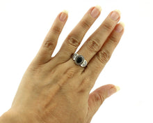Navajo Ring 925 Silver Natural Mined Black Onyx Native American Artist C.80's