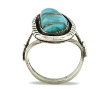 Navajo Ring .925 Silver Blue Gem Turquoise Native American Artist C.80's