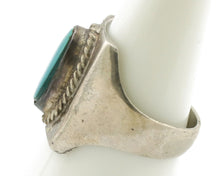 Navajo Ring .925 Silver Natural Turquoise Handmade Native American Artist C.80s
