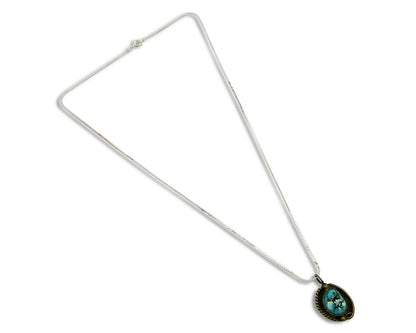 Hopi Handmade .Natural Turquoise Handmade .925 Silver Necklace