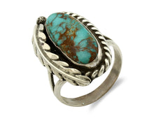 Navajo Ring .925 Silver Bisbee Turquoise Signed Artist Apache C.80's