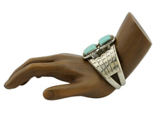 Navajo Bracelet .925 Silver Castle Dome Turquoise Native American Artist C.80's