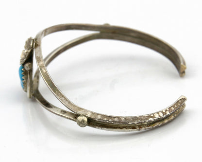 Navajo Bracelet .925 Silver Sleeping Beauty Turquoise Native C.80's