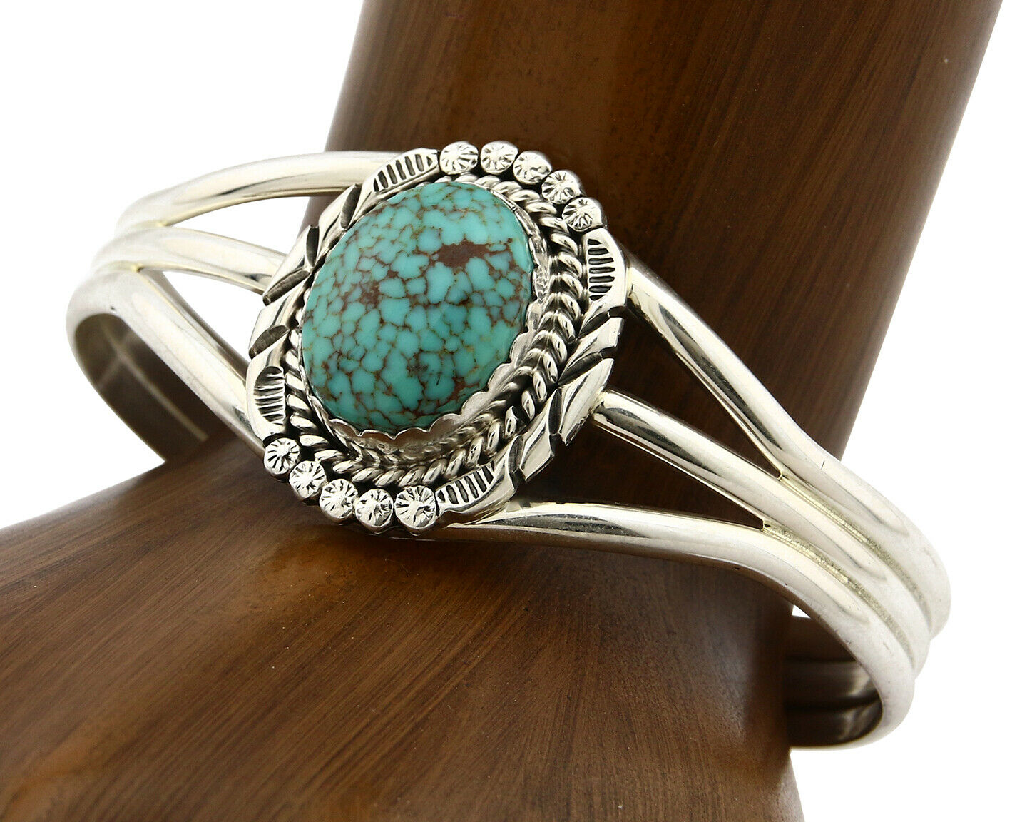 Navajo Bracelet .925 Silver Turquoise Mountain Signed NE C.80's