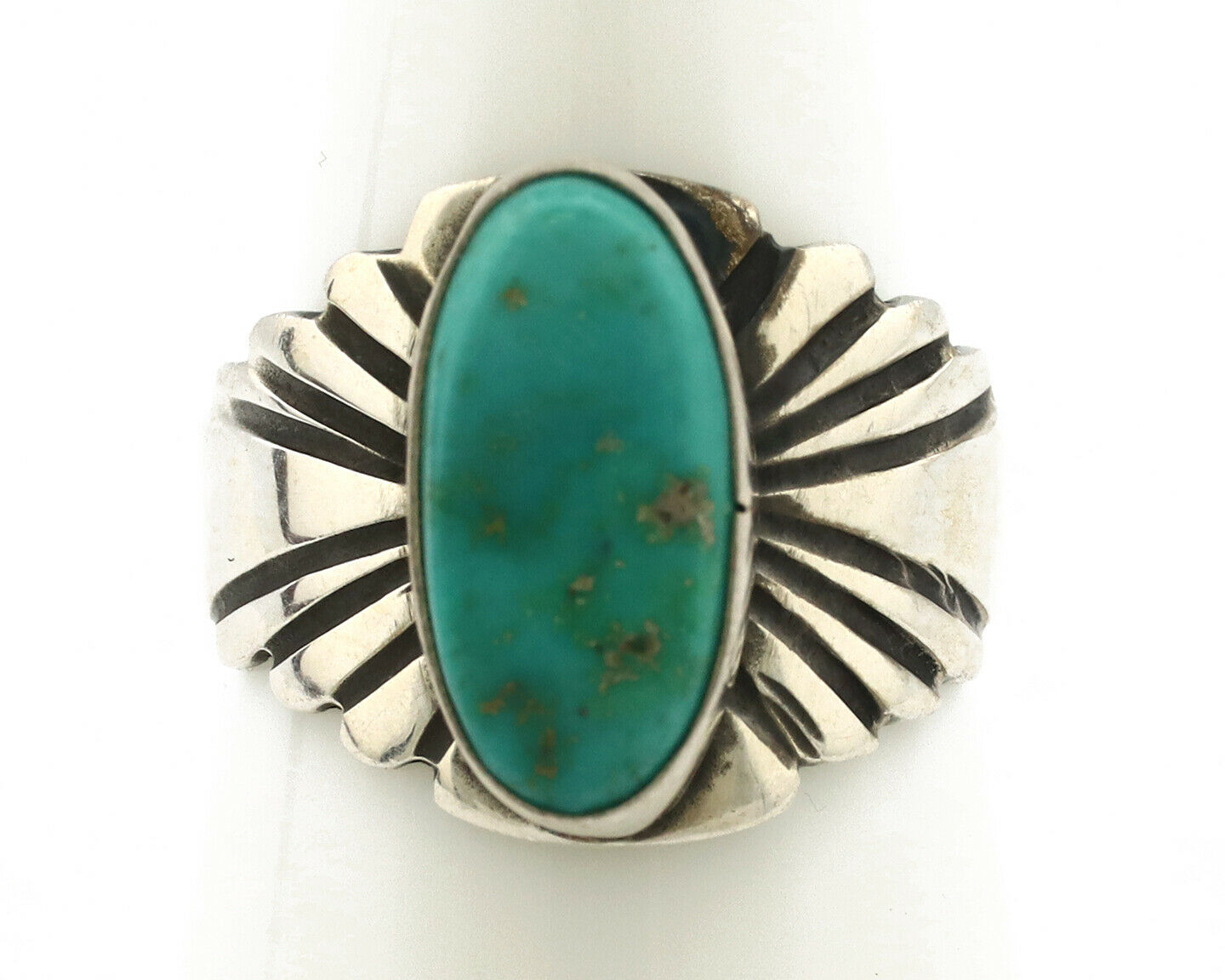 Navajo Ring .925 Silver Royston Turquoise Artist Signed Apache C.80's