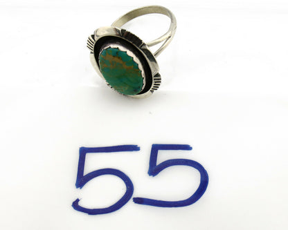 Navajo Ring .925 Silver Kingman Turquoise Artist Signed M Nez C80s