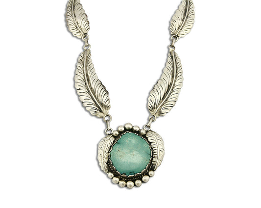 Women's Navajo Montoya Necklace Natural Turquoise .925 SOLID Silver