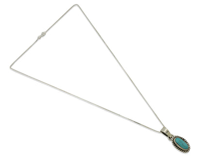 Navajo Necklace .925 Silver Arizona Turquoise Artist Gecko C.1980's