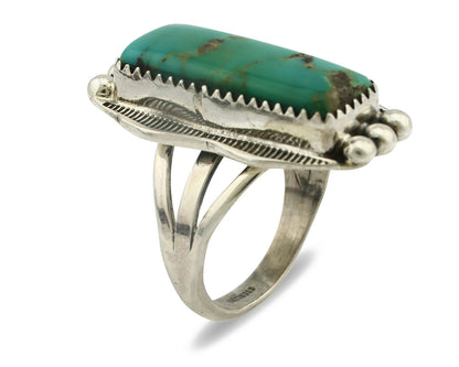 Navajo Ring .925 Silver Natural Aqua Turquoise Artist Signed S C.80's