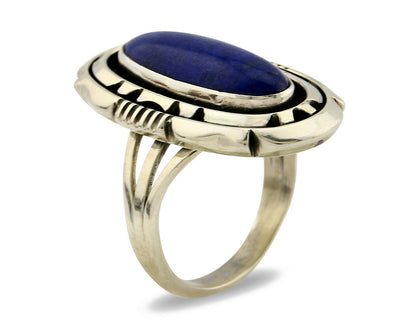 Navajo Ring .925 Silver Lapis Lazuli Artist William Denetdale C.80's