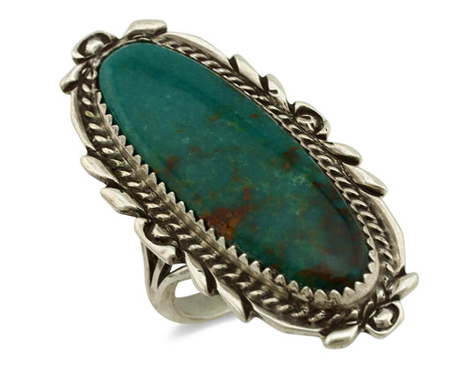 Navajo Ring .925 Silver Arizona Turquoise Artist Signed Talhat C.80's