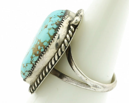 Navajo Ring .925 Silver #8 Turquoise Artist Signed James Martin C.80's