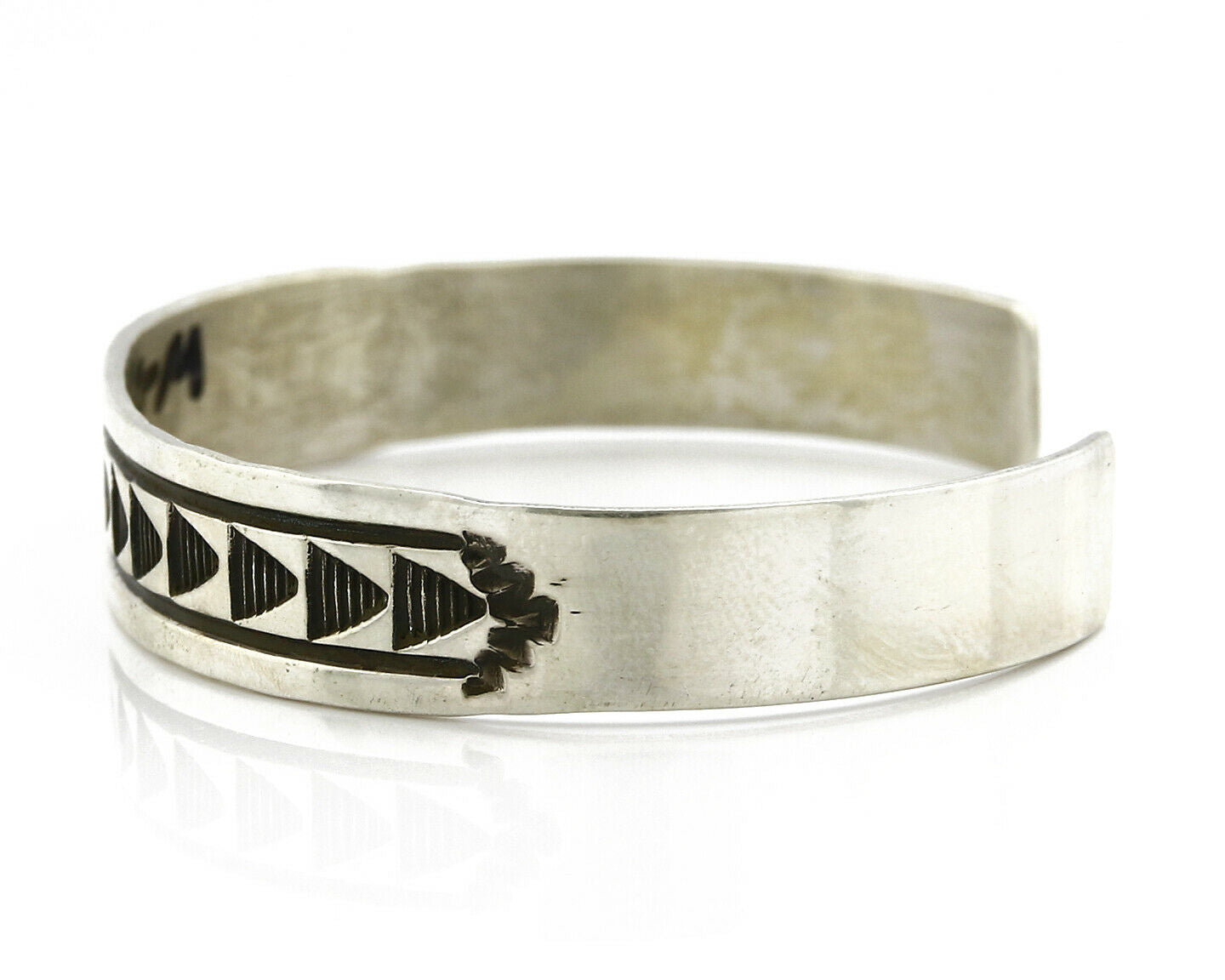 Women's Navajo Bracelet .925 Silver Handmade Cuff Artist Signed K & M Bill C80s