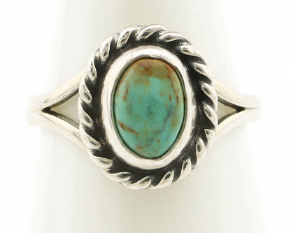 Navajo Ring .925 Silver Kingman Turquoise Artist Signed Gecko C.90's