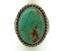 Navajo Ring 925 Silver Turq Mtn Turquoise Native American Signed C.80's