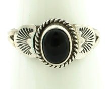 Navajo Ring 925 Silver Natural Mined Black Onyx Native American Artist C.80's