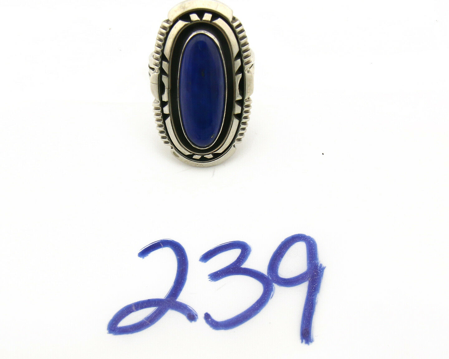 Navajo Ring .925 Silver Lapis Lazuli Artist William Denetdale C.80's