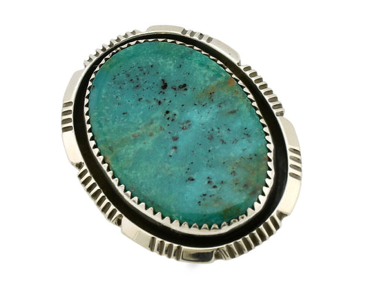 Navajo Ring 925 Silver Natural Southwest Turquoise Signed William Denetdale C80s