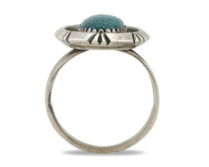 Navajo Ring 925 Silver Blue Mine 8 Turquoise Native American Artist C.80's