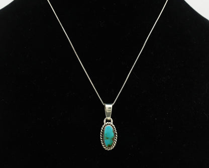 Navajo Necklace .925 Silver Arizona Turquoise Artist Gecko C.1980's