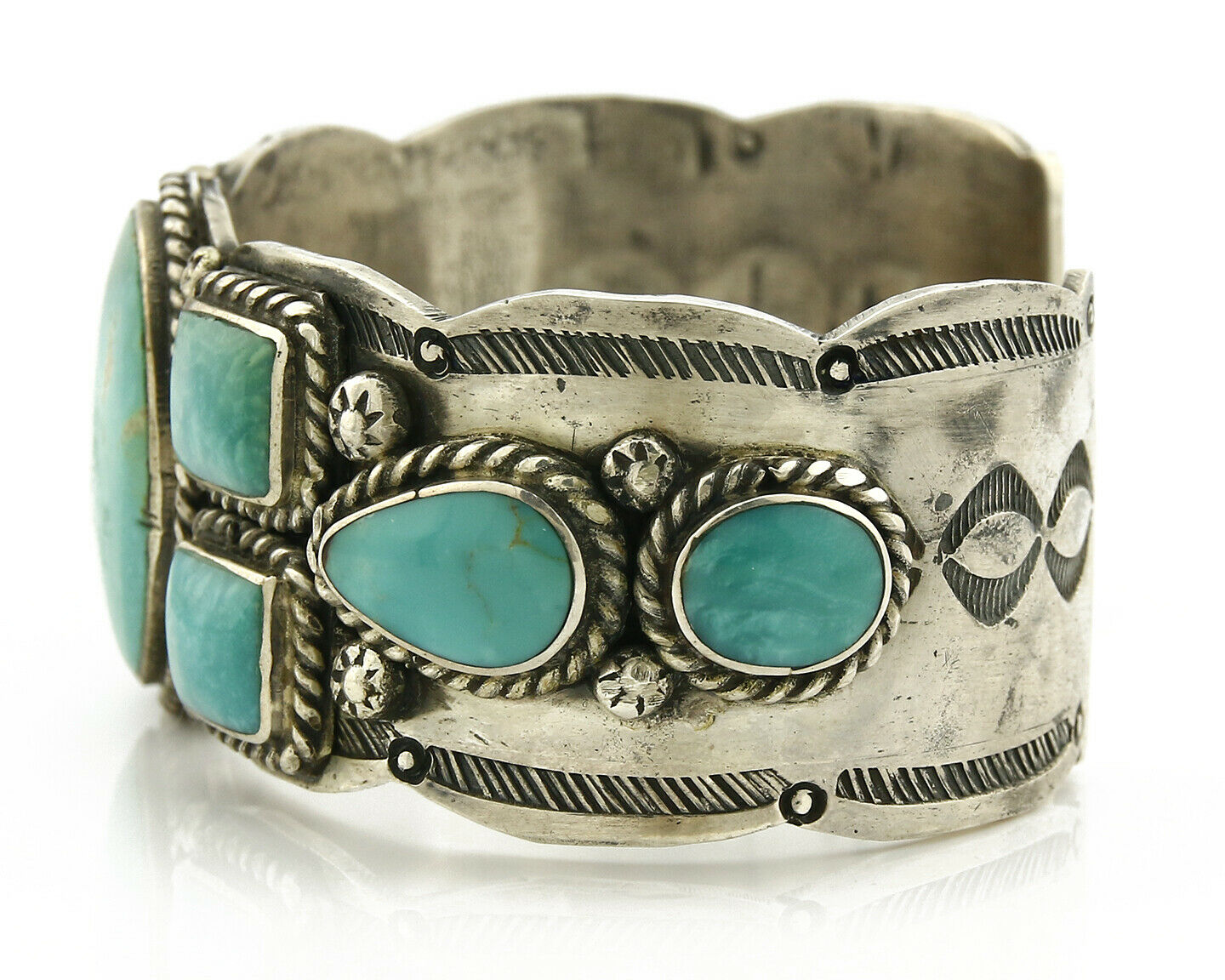 Navajo Bracelet .925 Silver South West Turquoise Artist Native American C.80's