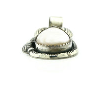 Navajo Pendant .925 Silver Real Natural Pink Mussel Signed Yazzie C.80's