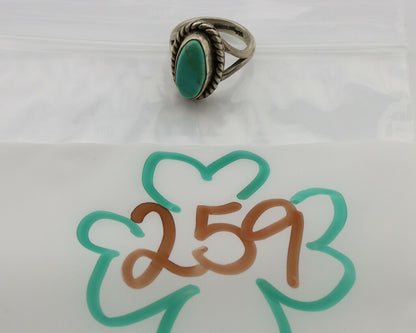 Navajo Ring .925 Silver Kingman Turquoise Artist Signed Gecko C.90's