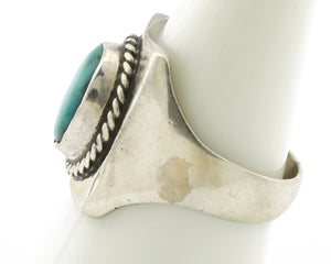 Navajo Ring .925 Silver Natural Turquoise Handmade Native American Artist C.80s