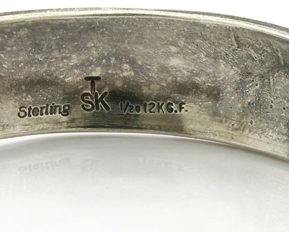 Navajo Pictograph Bracelet .925 Silver & 12k Gold Filled Artist T & SK C.80's