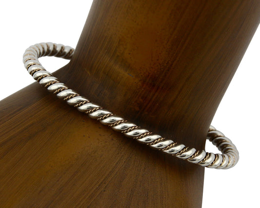 Navajo Bracelet .925 Silver Braided Twisted Artist Tahe C80's 4.0mm Wide