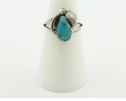 Navajo Handmade Ring .925 Silver Kingman Turquoise Native Artist C.80's