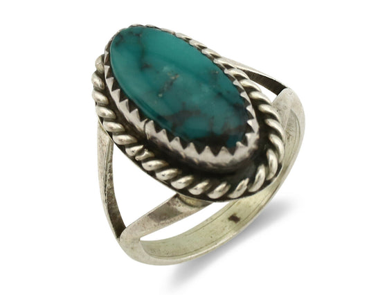 Navajo Ring .925 Silver Nevada Turquoise Artist Native American C.1980's