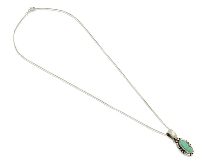 Navajo Necklace .925 Silver Arizona Turquoise Artist Gecko C.1980's