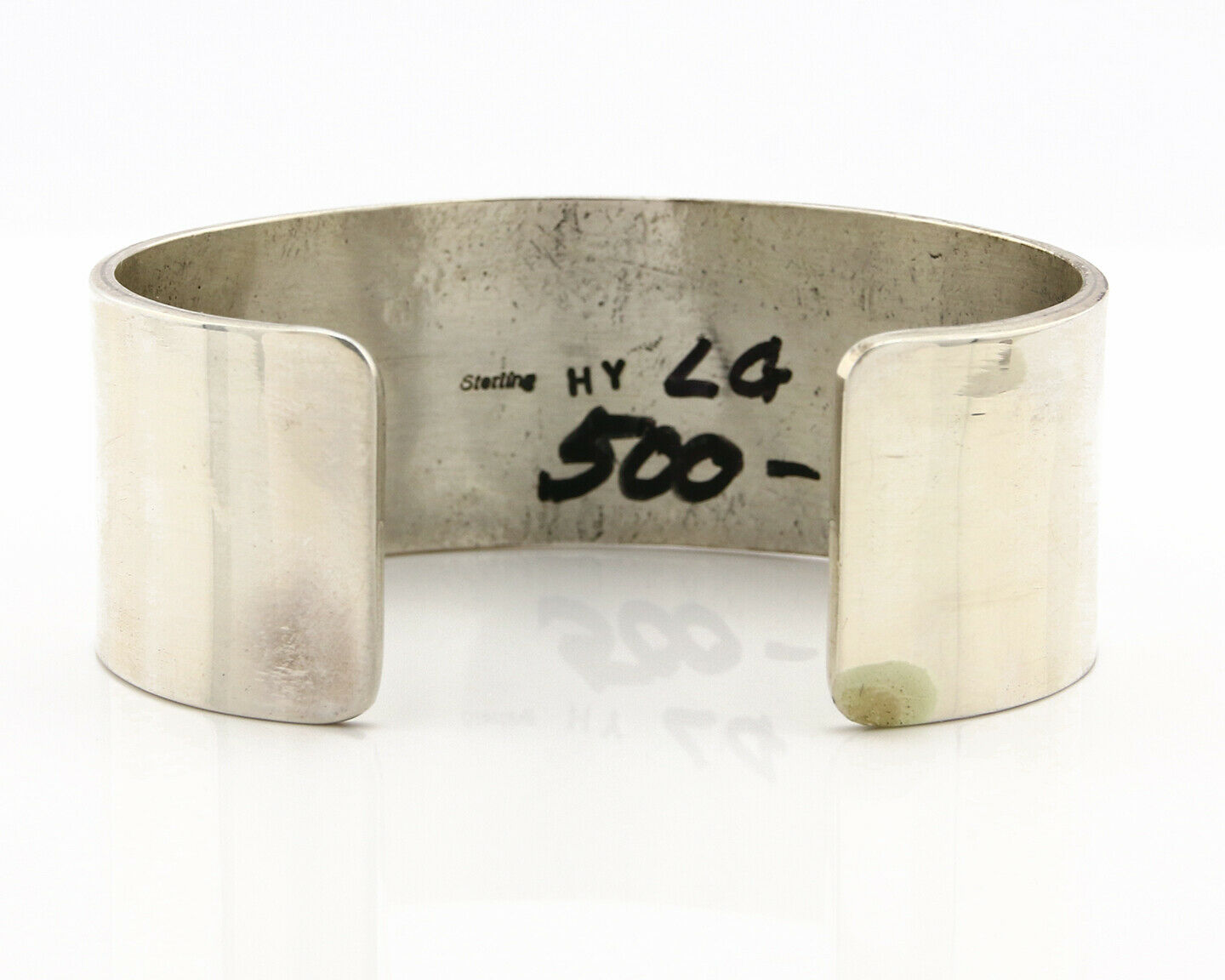 Navajo Bracelet .925 SOLID Silver Artist Signed Harold Yazzie Overlay C.80-90's