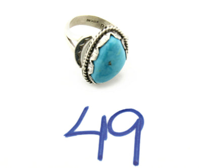 Navajo Turquoise Ring .925 Silver Handmade Signed Artist Begay C.80's