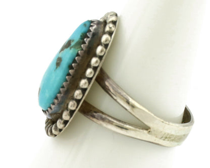 Navajo Ring .925 Silver Morenci Turquoise Native American Artist C.1980's