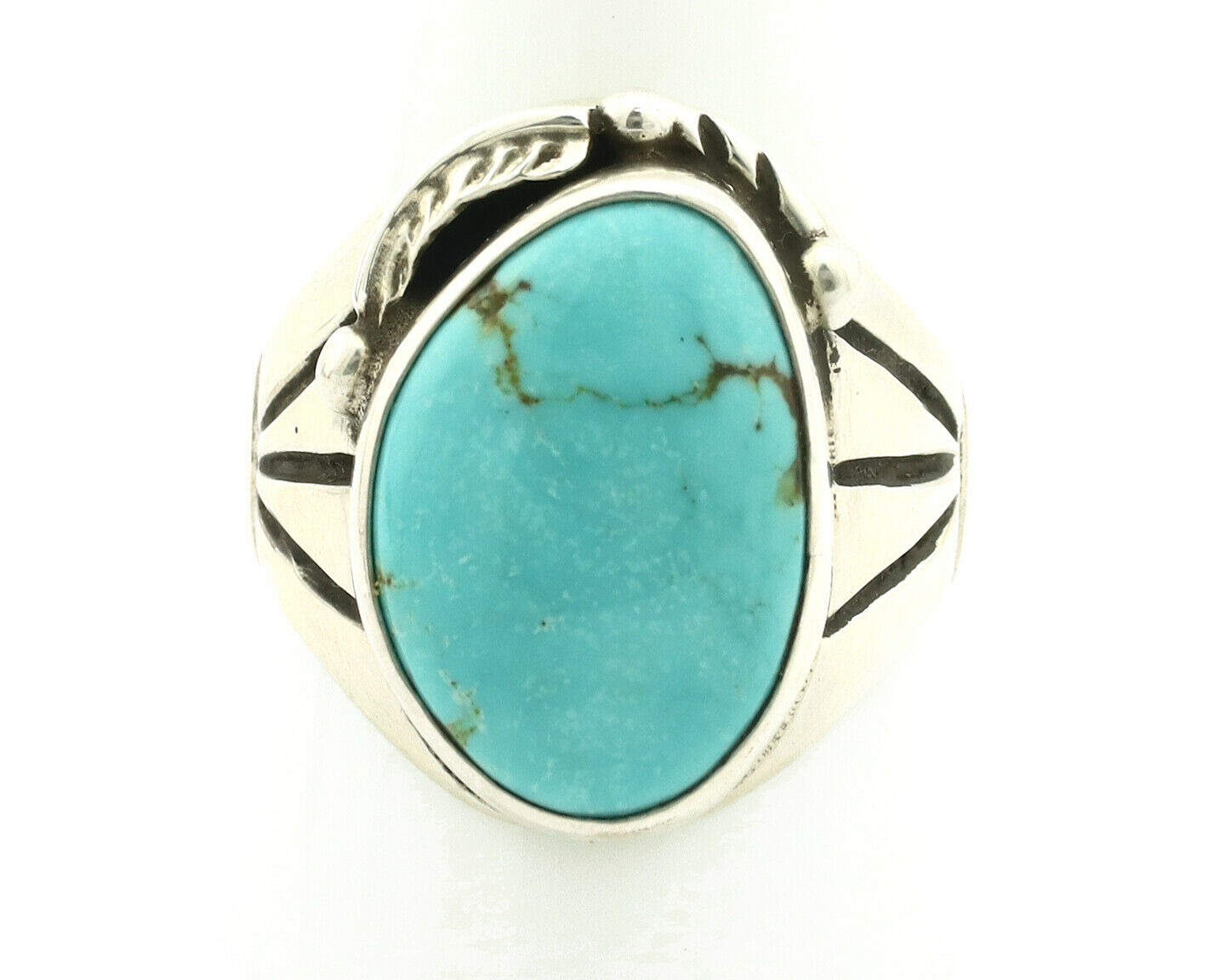 Navajo Ring .925 Silver Blue Southwest Turquoise Native Artist C.80's