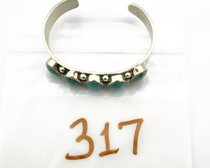 Navajo Bracelet .925 Silver Sleeping Beauty Turquoise Signed C Jones C.80's
