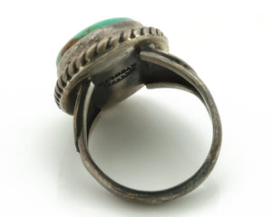 Navajo Ring 925 Silver Turq Mtn Turquoise Native American Signed C.80's
