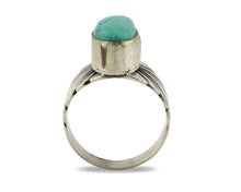 Navajo Ring .925 Silver Kingman Turquoise Artist Signed Apache C.80's