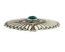 Navajo Handmade Brooch Pin .925 Sterling Silver Turquoise Artist Reeves C.1990